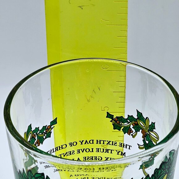 6th Day Drinking Glass from 12 Days of Christmas Set 5.5" TS &T Indiana Glass - Picture 8 of 10